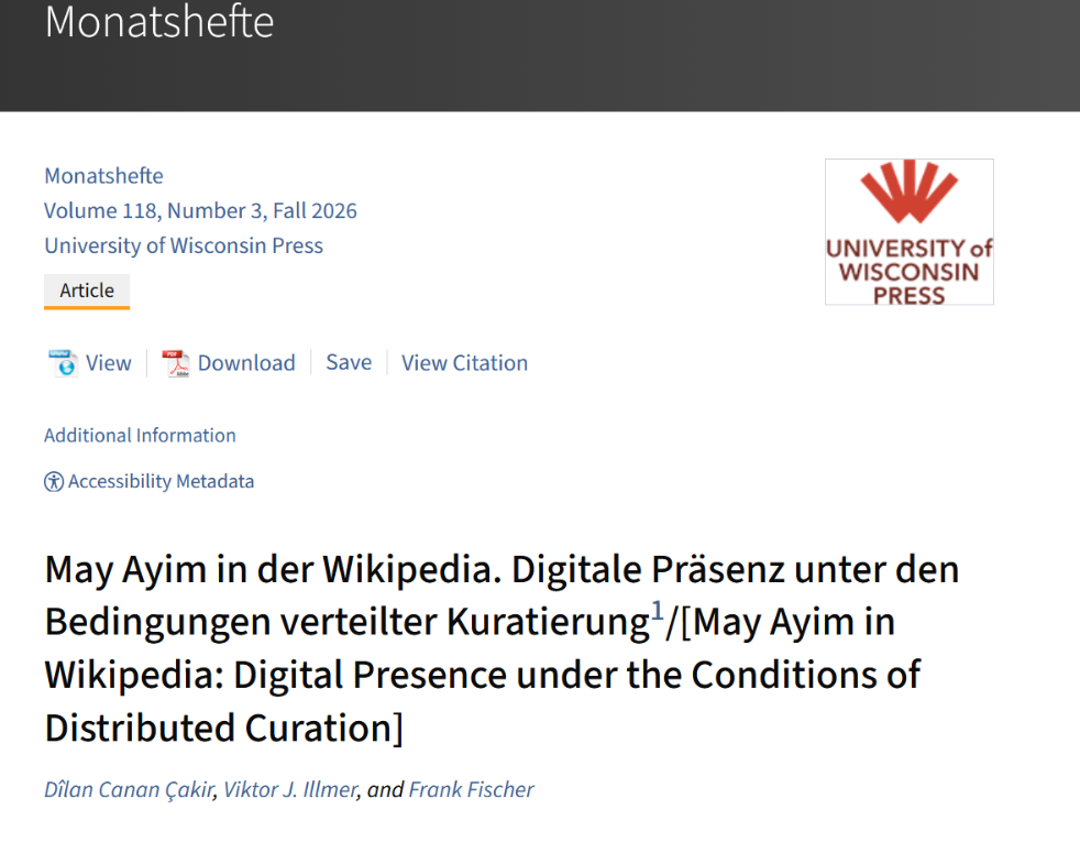 May Ayim article in Monatshefte